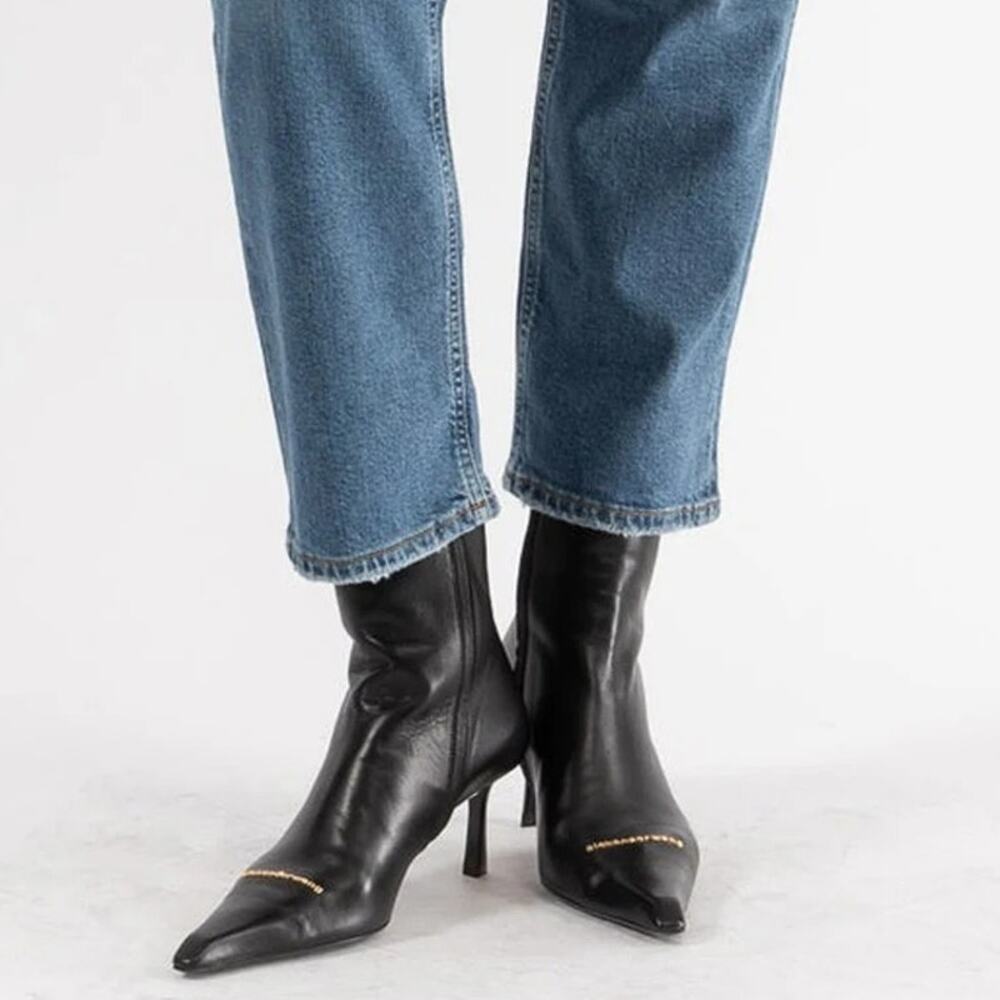 Alexander Wang Viola 65 Logo Bootie Leather Fall Winter Statement Streetwear 9.5